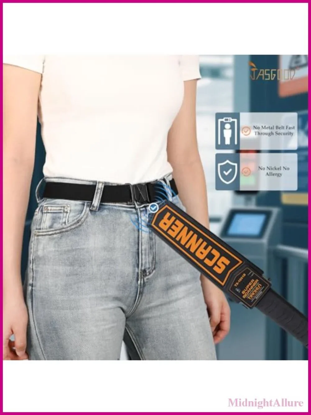 No Show Stretch Belt Flat Buckle Elastic Web Belt for Jeans Pants Dresses